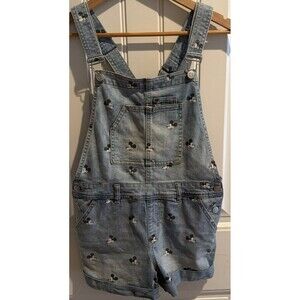Disney Parks Women’s Juniors Size M Overalls Shorts Mickey Mouse Denim